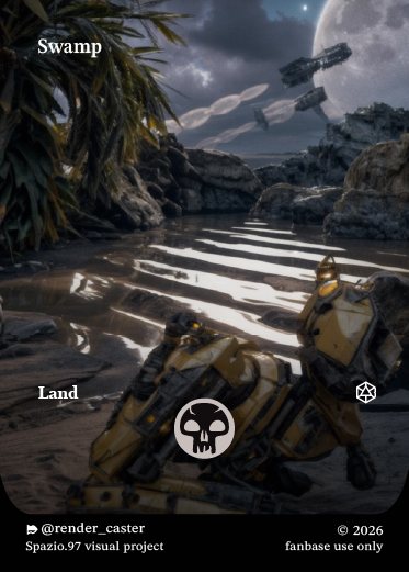 Carta Rendercaster Swamp, n° 13, terra base, pittura