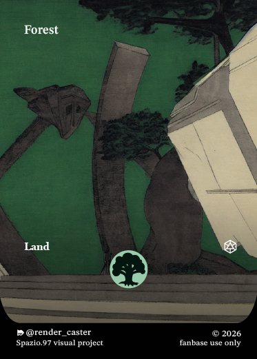 Carta Rendercaster Forest, n° 22, terra base, ukiyo-e