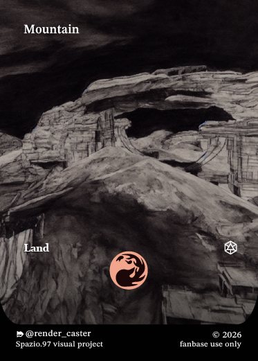 Carta Rendercaster Mountain, n° 29, terra base, carboncino